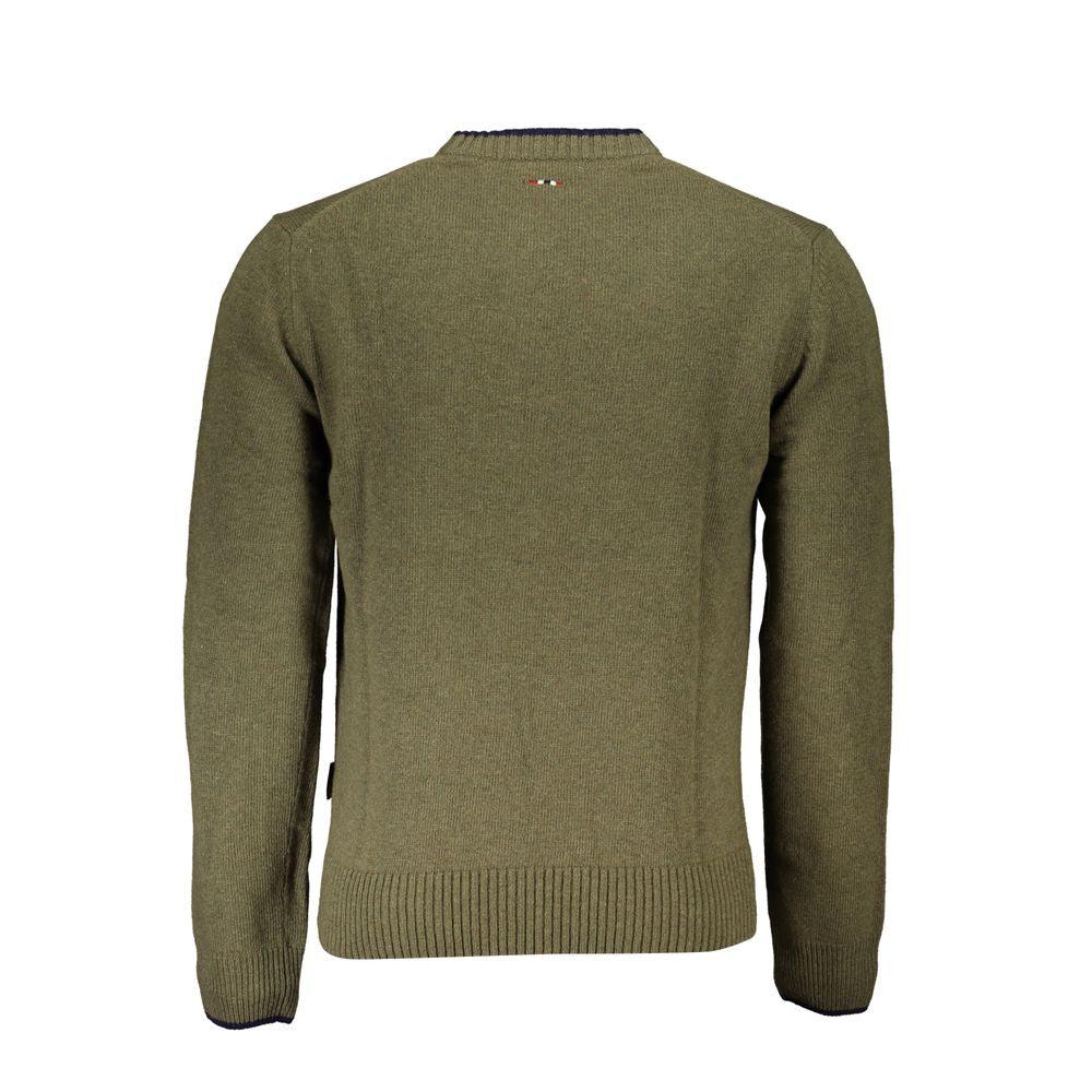 Napapijri Elegant Crew Neck Green Sweater - PER.FASHION