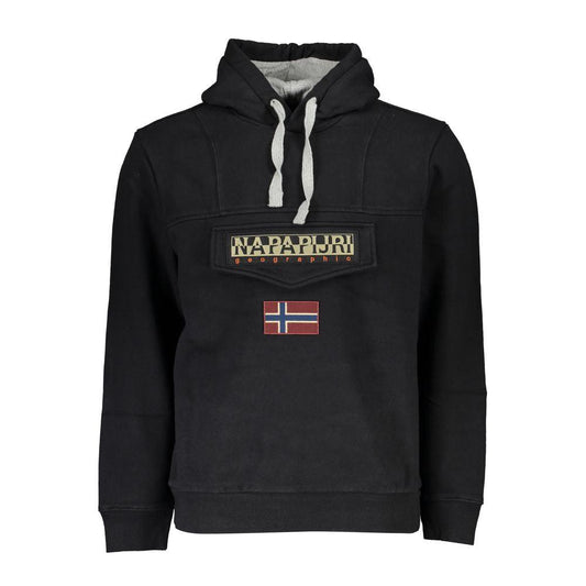 Napapijri Elegant Fleece Hooded Sweatshirt with Embroidery - PER.FASHION