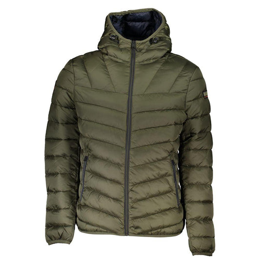 Napapijri Elegant Green Hooded Jacket for Men - PER.FASHION