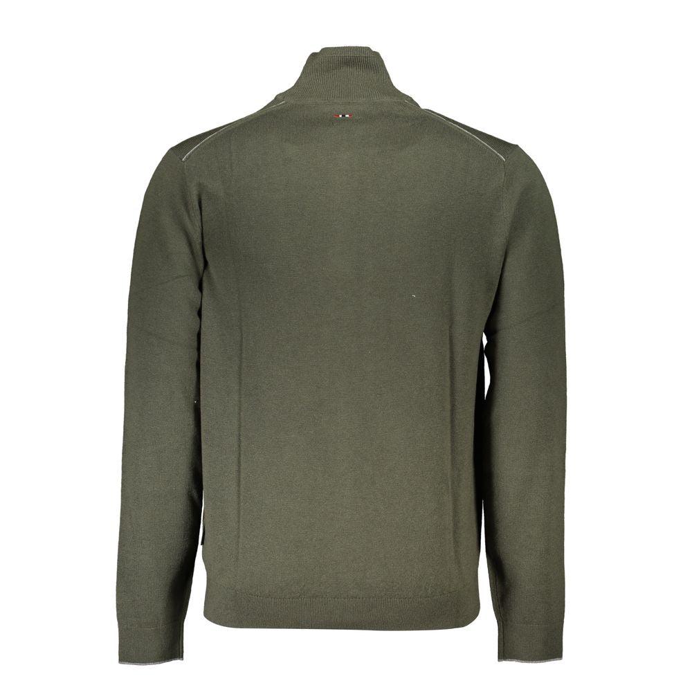 Napapijri Elegant Half-Zip Green Sweater - PER.FASHION