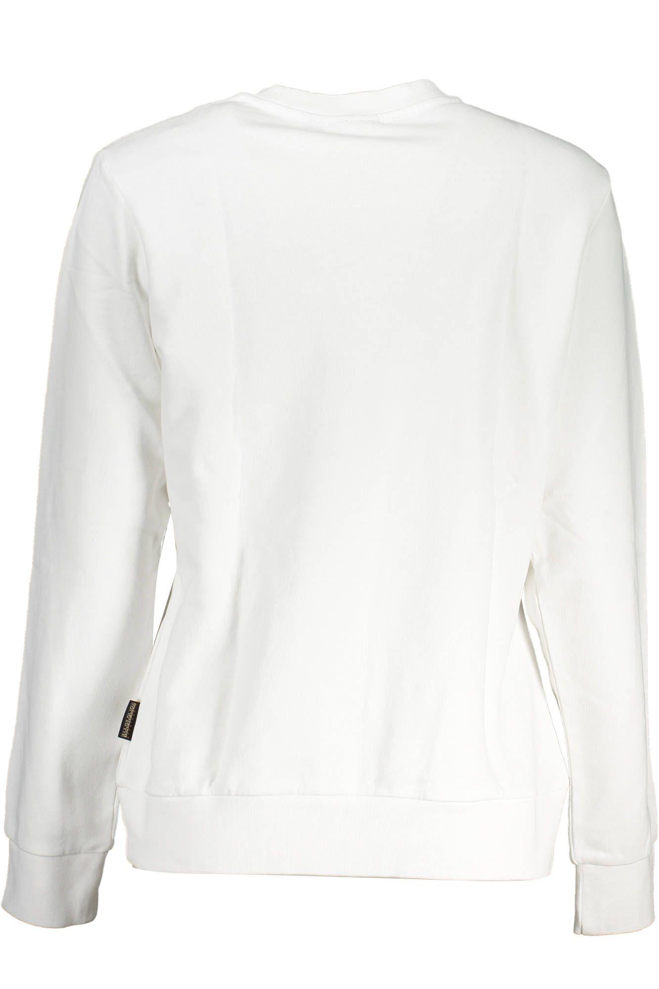 Napapijri Elegant White Cotton Crew Neck Sweatshirt - PER.FASHION