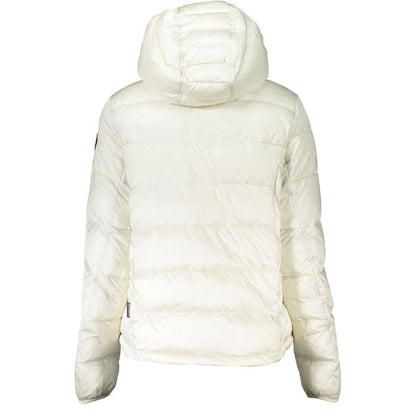 Napapijri Elegant White Hooded Eco Jacket - PER.FASHION