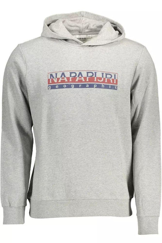 Napapijri Elevated Gray Cotton Hooded Sweatshirt - PER.FASHION