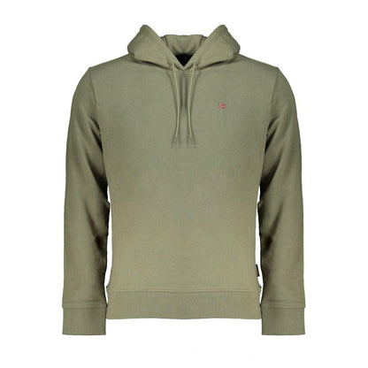 Napapijri Emerald Green Hooded Sweatshirt with Embroidery - PER.FASHION