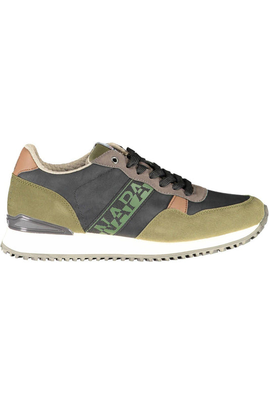 Napapijri Green Contrast Detail Lace-up Sneakers - PER.FASHION
