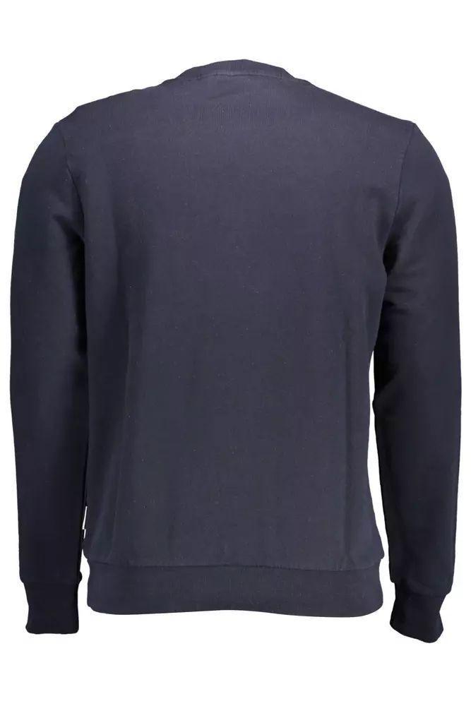 Napapijri Sleek Blue Round Neck Cotton Sweatshirt - PER.FASHION