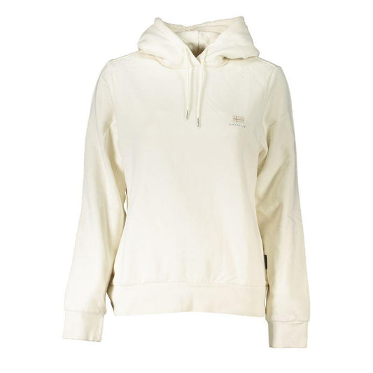 Napapijri Timeless White Fleece Hooded Sweatshirt - PER.FASHION