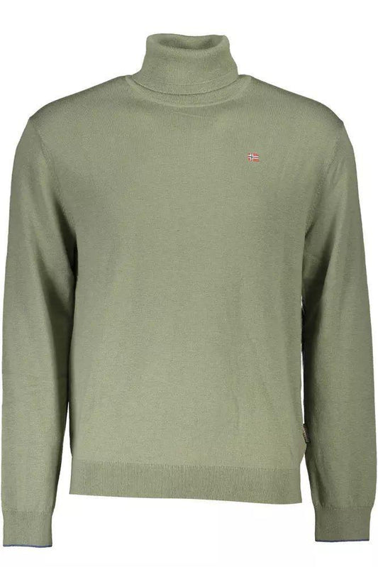 Napapijri Turtleneck Woolen Green Sweater - PER.FASHION