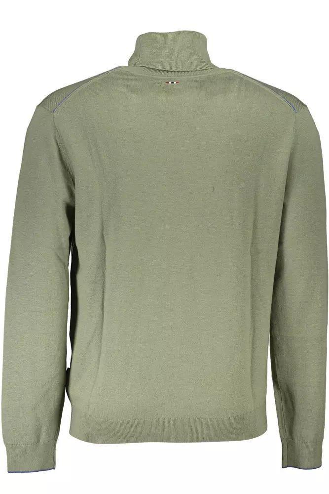 Napapijri Turtleneck Woolen Green Sweater - PER.FASHION