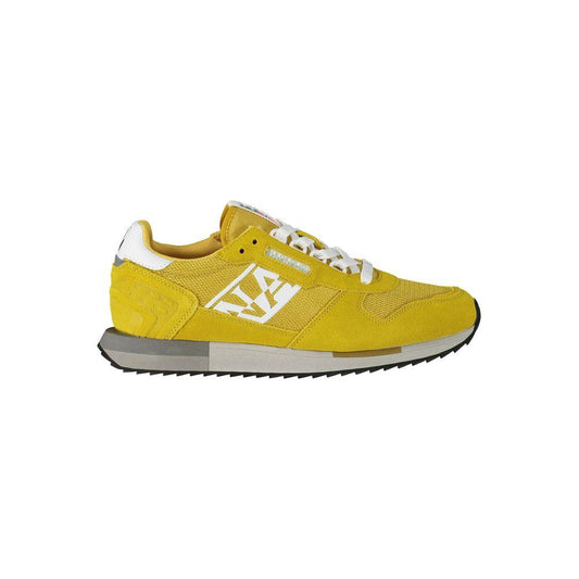 Napapijri Vibrant Yellow Contrast Lace-Up Sneakers - PER.FASHION