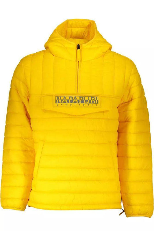 Napapijri Vibrant Yellow Hooded Jacket with Contrasting Details - PER.FASHION
