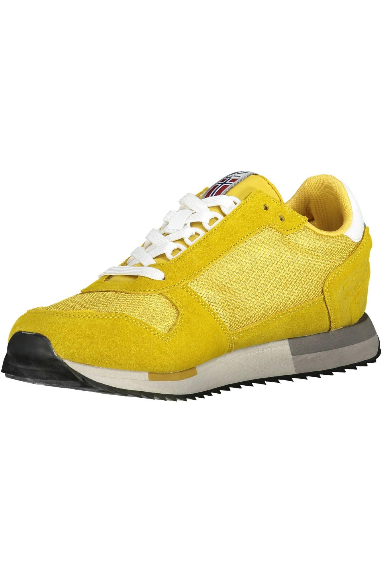 Napapijri Vibrant Yellow Lace-Up Sporty Sneakers - PER.FASHION