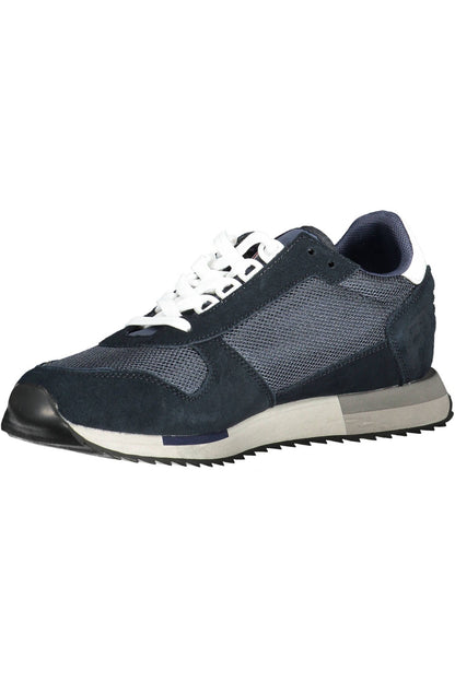 Napapijri eleganti sneakers stringate blu con accento logo