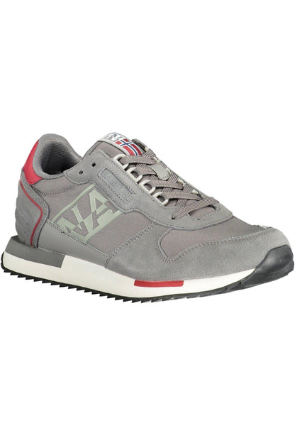 Napapijri Trendy Gray Laced Sports Sneakers - PER.FASHION
