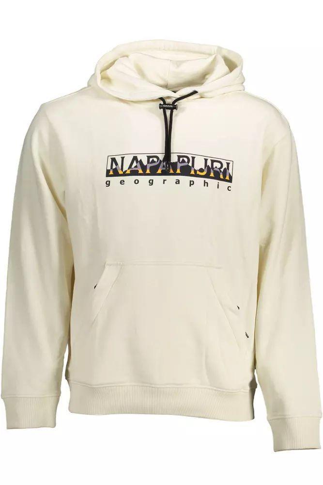 Napapijri Elegant White Cotton Hooded Sweatshirt - PER.FASHION