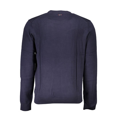 Maglione classico in cotone girocollo blu Napapijri