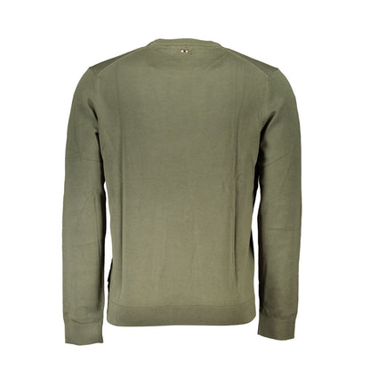 Maglione classico in cotone girocollo verde Napapijri