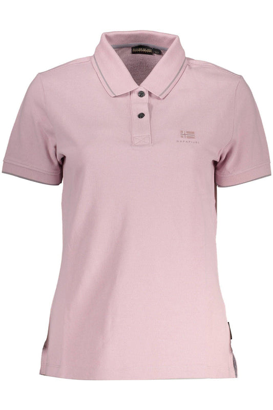 Шикарная розовая рубашка-поло Napapijri с контрастными деталями