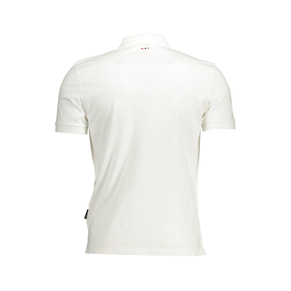 Napapijri Элегантная белая хлопковая футболка-поло с вышивкой