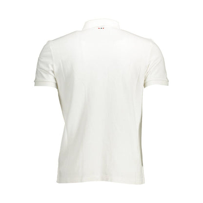 Napapijri Элегантная белая рубашка-поло с вышивкой
