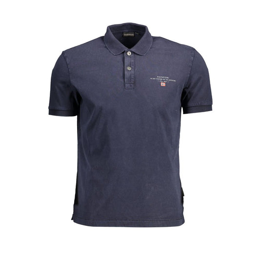 Polo Napapijri Elegante in Cotone Blu con Logo Ricamato