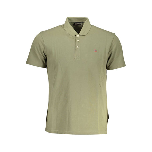 Polo classica verde Napapijri con ricami eleganti