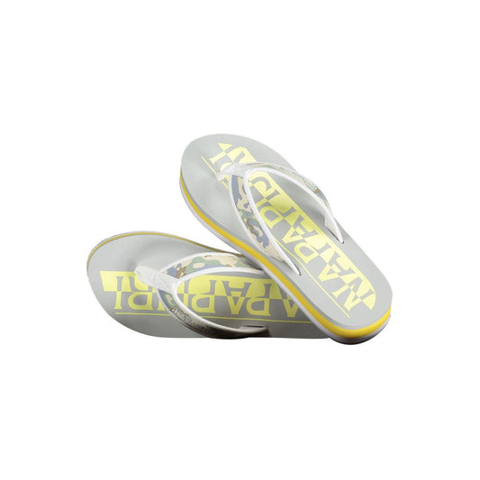 Napapijri Contrasting Logo Flip Flops in Sunny Yellow - PER.FASHION
