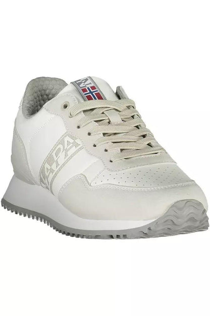 Napapijri Sleek White Sneakers with Logo Detail - PER.FASHION