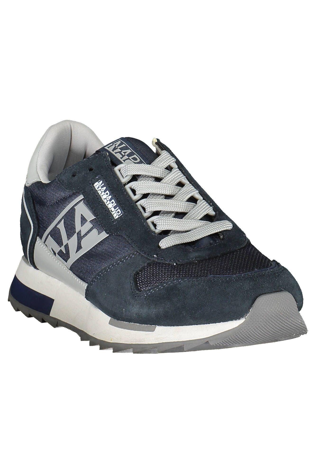 Napapijri Sporty Blue Lace-Up Sneakers with Logo Detail - PER.FASHION