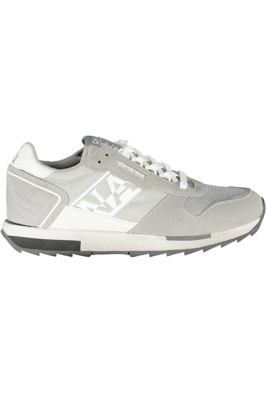 Napapijri Gray Contrast Lace-Up Sneakers - PER.FASHION