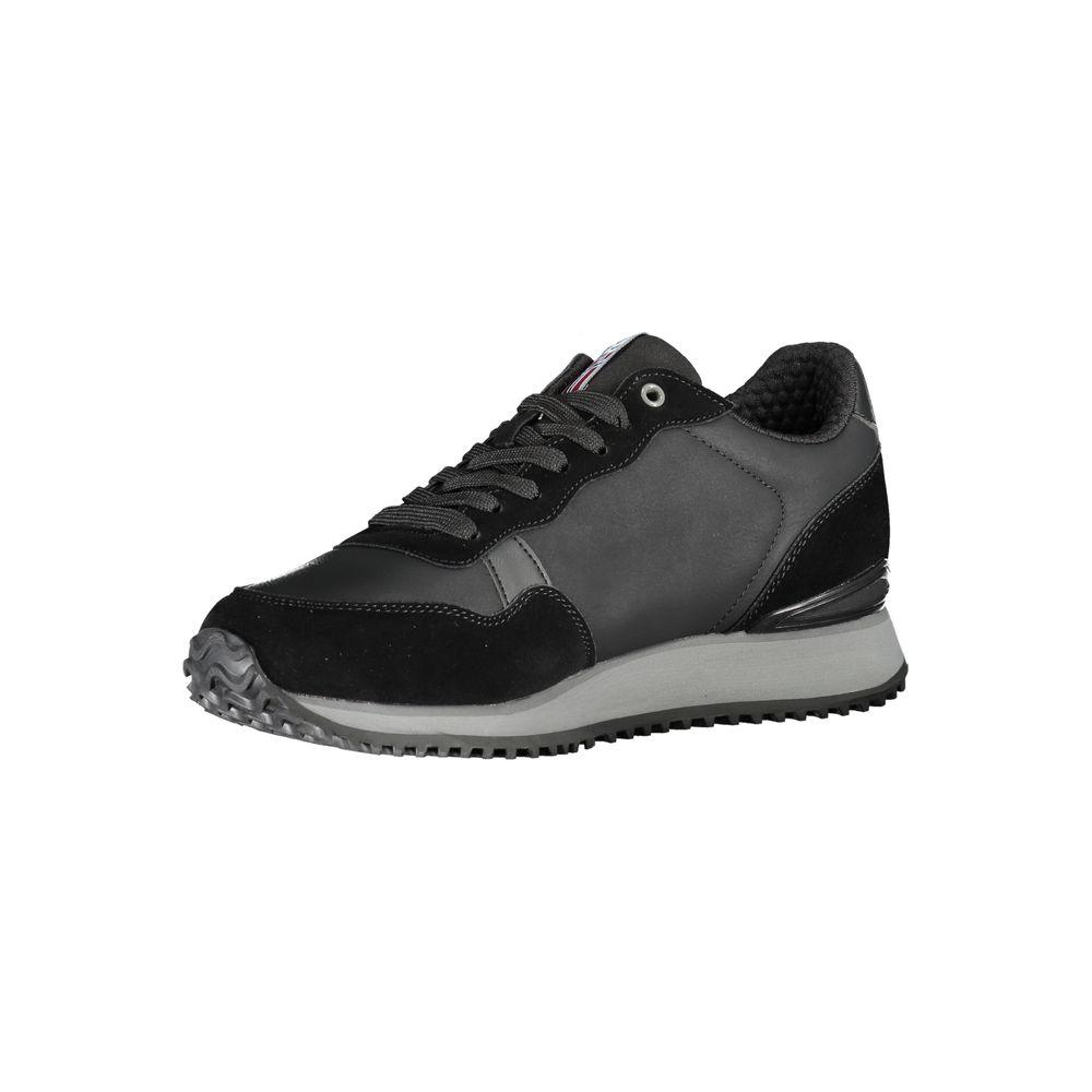 Napapijri Sleek Black Contrast Lace Sneakers - PER.FASHION