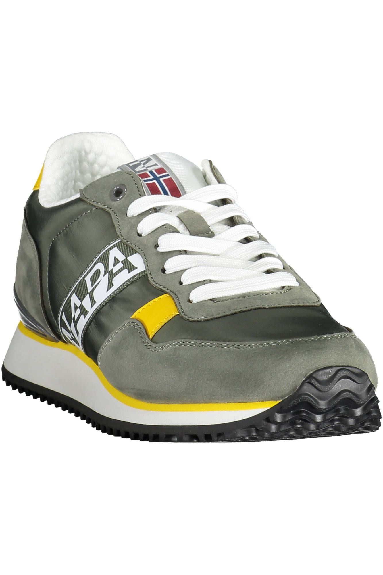 Napapijri Chic Green Lace-Up Sneakers with Logo Detail - PER.FASHION