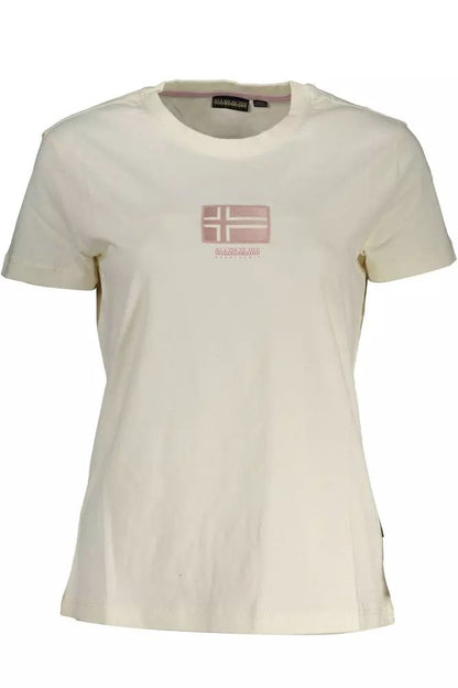 T-shirt Napapijri Chic con logo bianco e stampa unica