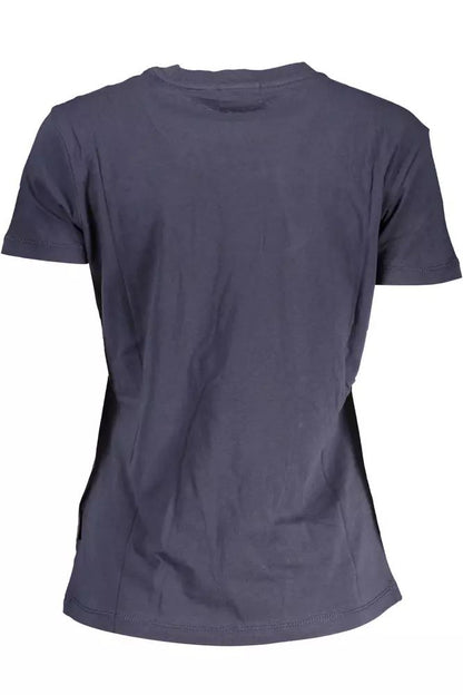 T-shirt Napapijri blu a maniche corte con logo e dettagli stampati