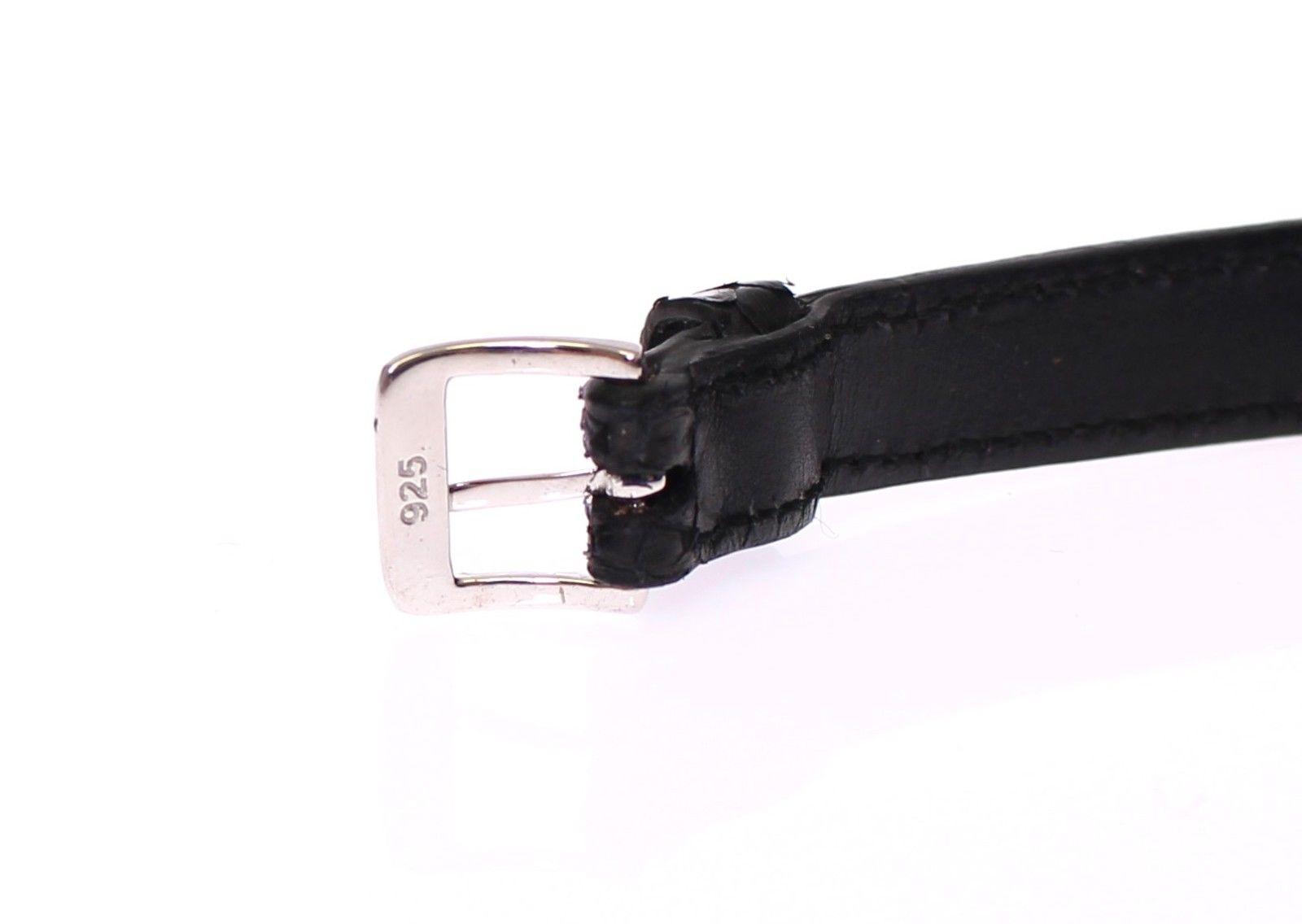 Nialaya Exquisite Black Snakeskin Silver Bracelet - PER.FASHION
