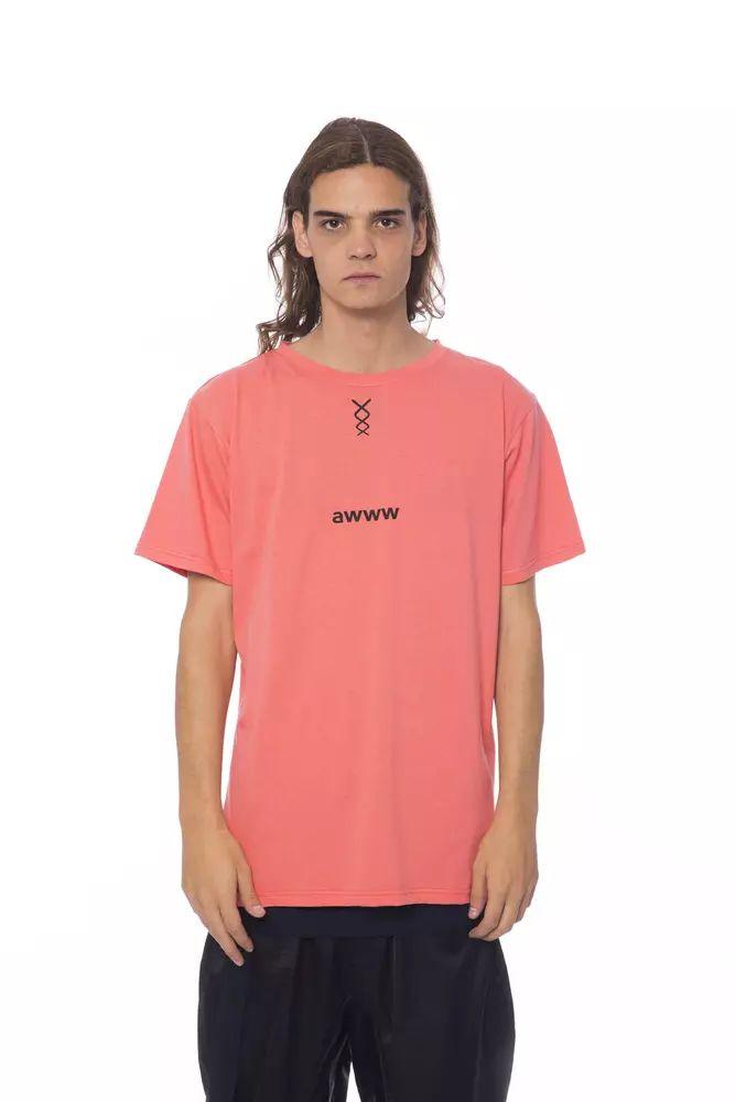 Nicolo Tonetto Elegant Pink Round Neck Cotton Tee - PER.FASHION