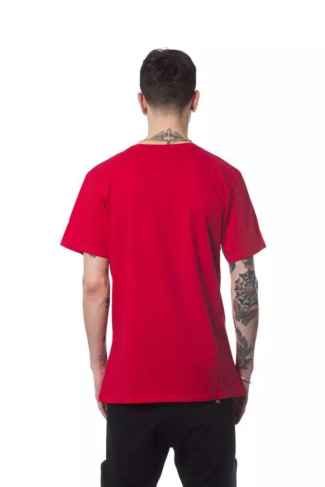 Nicolo Tonetto Elegant Red Round Neck Cotton Tee - PER.FASHION