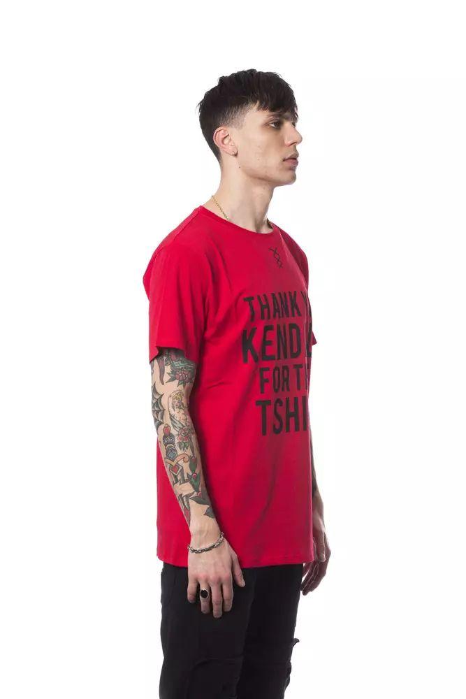 Nicolo Tonetto Elegant Red Round Neck Printed Tee - PER.FASHION