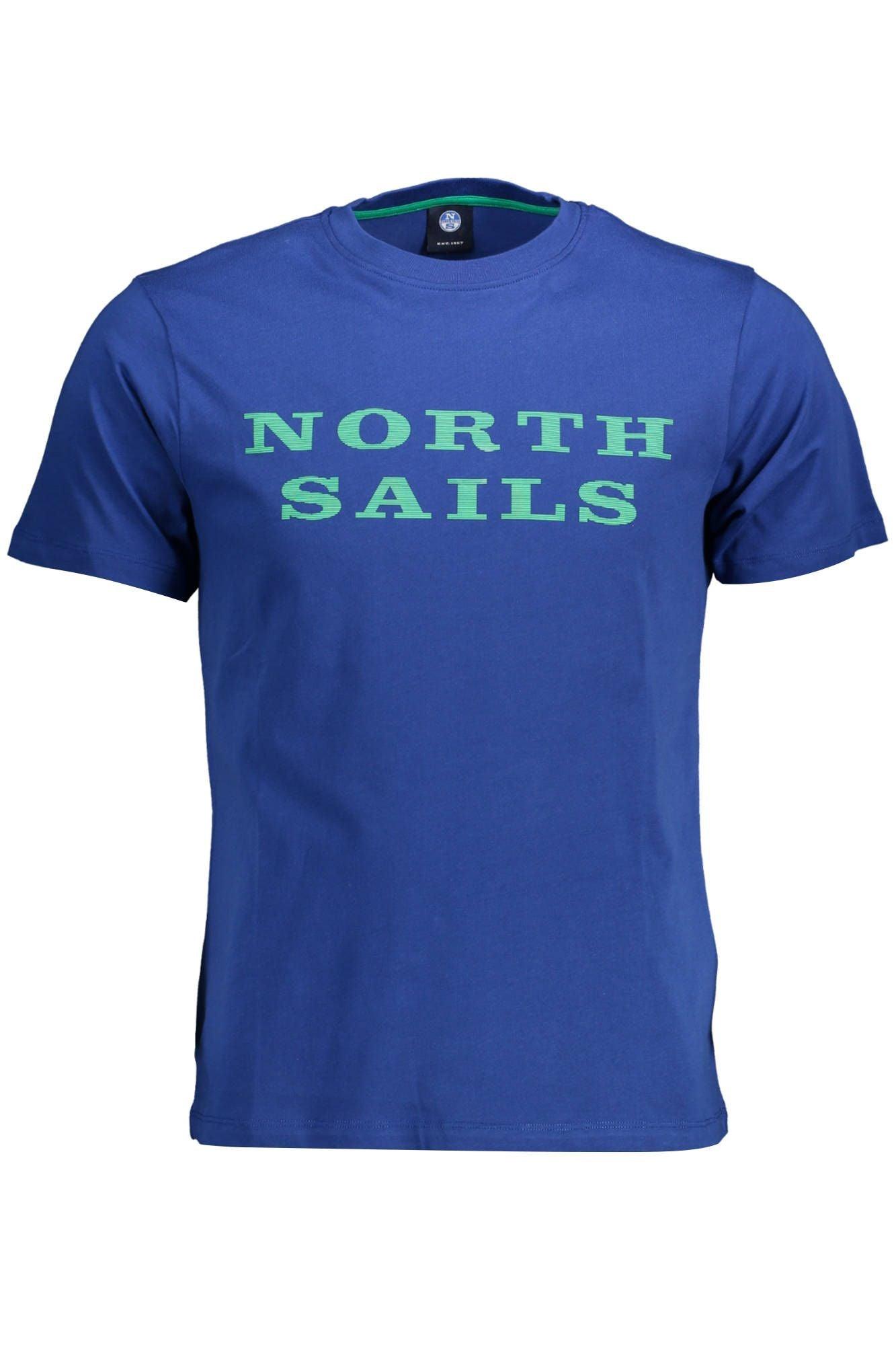North Sails Chic Blue Print Round Neck Tee - Short Sleeves - PER.FASHION