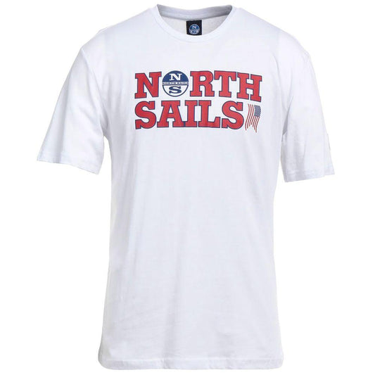 North Sails Elegant White Cotton Logo Tee - PER.FASHION
