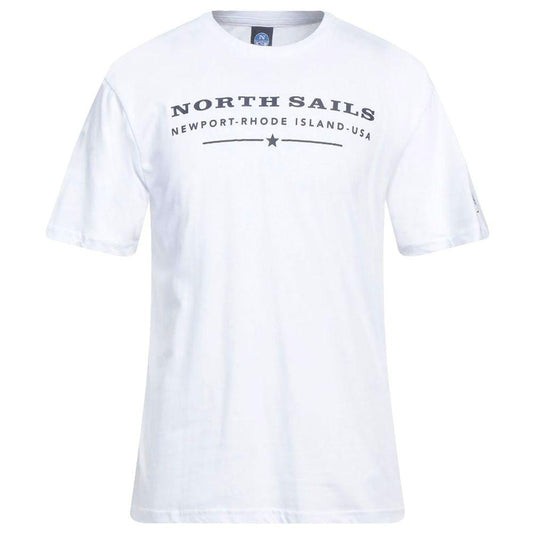 North Sails Elegant White Cotton Tee with Chest Print - PER.FASHION