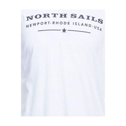 North Sails Elegant White Cotton Tee with Chest Print - PER.FASHION