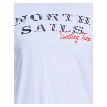 North Sails Pristine White Rubber Logo Tee - PER.FASHION