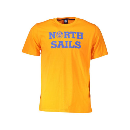 North Sails Vibrant Orange Cotton Tee with Logo Print