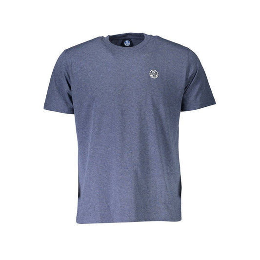 North Sails Classic Blue Cotton Tee with Logo Detail