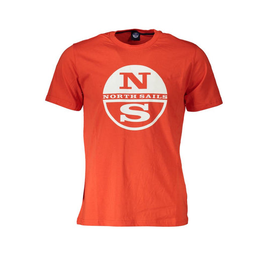 North Sails Vibrant Red Printed Cotton Tee