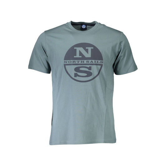 North Sails Green Cotton Logo Tee with Stylish Print