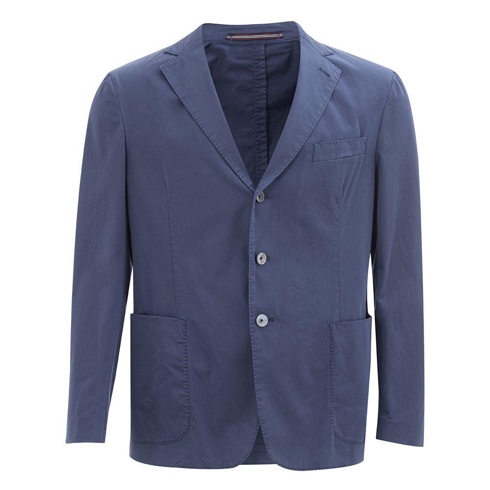 Pal Zileri Elegant Italian Blue Cotton Jacket - PER.FASHION