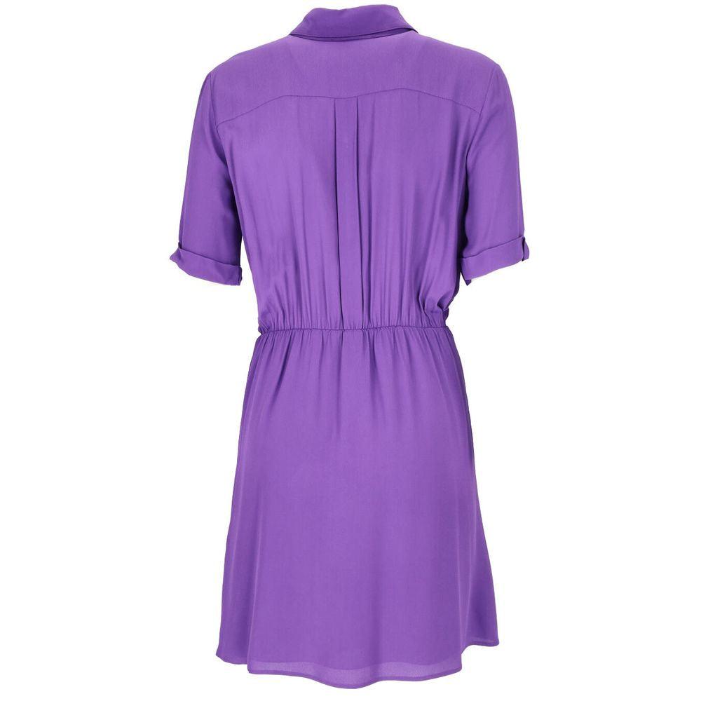 Patrizia Pepe Chic Purple Flared Short Sleeve Shirtdress - PER.FASHION