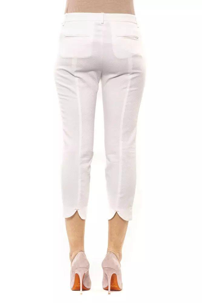 Peserico Chic High-Waist Ankle Pants in White - PER.FASHION